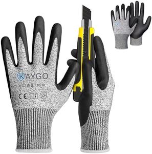 KAYGO Cut Resistant Gloves, MicroFoam Nitrile Coated, ANSI Cut level A3,Superior Grip Performance,Safety Work Gloves For Men and Women, KG21NB, 2 Pairs Grey, X-Large
