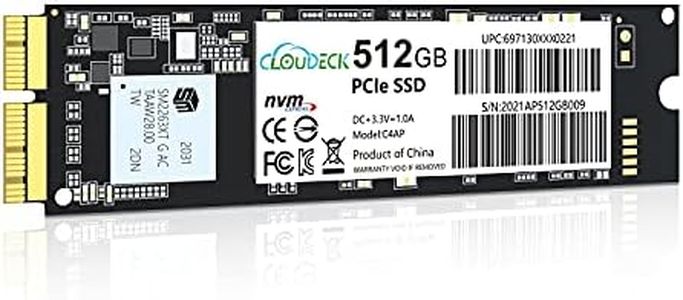 Cloudeck NVMe SSD 512GB PCIe Gen3x4 Internal Solid State Drive with 3D NAND for MacBook Air (Mid 2013-2017), MacBook Pro(Retina, Late 2013-Mid 2015), Mac Pro(2013) & Mini (2014), iMac(2013-2017)