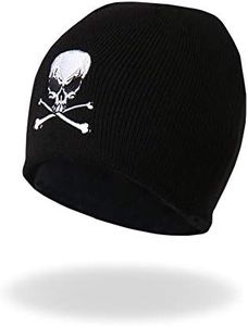 Hot Leathers KHB1010 Skull and Crossbones Beanie, Black