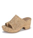 Baretraps Womens BETHIE Open Toe Heels Wedge Sandals Tan 7.5 Medium (B,M)