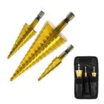 Malayas 3Pcs HSS Step Cone Drill Titanium Coated Hole Cutter Bit Set 4-12 20 32mm Tools Accessories