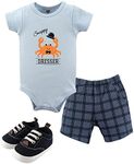 HUDSON BABY Unisex Baby Cotton Bodysuit, Shorts and Shoe Set, Crab, 9-12 Months