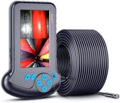 50FT Dual Lens Sewer Inspection Camera NIDAGE 5" IPS Screen Endoscope Camera with Light 1080P HD Snake Camera IP67 Waterproof Drain Pipe Bore Scope Cam with Carrying Case, 32GB Card, Helpful Tools,15M