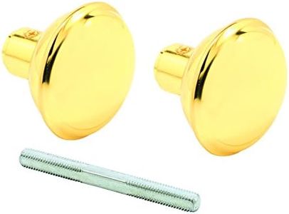 Prime-Line E 2297 Solid Brass Vintage Door Knob Spindle Set, 2-3/16 In. Outside Diameter, Polished Brass (Single Pack)