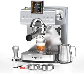 20 Bar Espresso Machine Stainless Steel Espresso Maker with Milk Frother with LED Display, 2 IN 1 Hot& cold brew coffee maker, Coffee Machine 50oz Water Tank, for Home Barista Cappuccino Latte