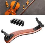 Fansjoy Violin Shoulder Rest for 4/4 and 3/4 Size, [Imitation Wood Grain] Violin Shoulder Rest with Comfortable Foam Pad & Height Adjustable Feet