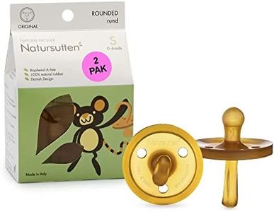 Natursutten 2-Pack Natural Rubber Pacifiers - Safe & Soft BPA-Free Pacifier for Breastfeeding Babies, Made in Italy, Original Shield Round Nipple, Newborn 0-6 Months