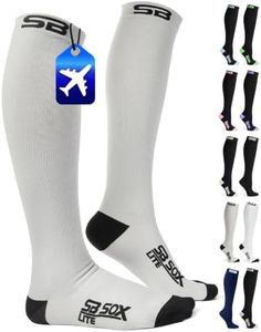 SB SOX Lite Compression Socks (15-20mmHg) for Men & Women – Best Socks for All Day Wear! (Gray/Black, L/XL)