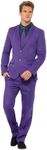 Smiffys BR43527S Purple Suit Costumes, S-Size 34"-36"