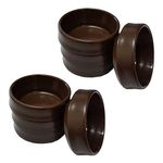 Brown Castor Cups 37mm Protect Wooden, Laminate, Tiled Floors and Carpets from Wheel Damage and Scratches caused by Chair, Bed, Sofa and Table Legs (8, Small)