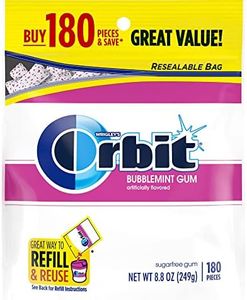 ORBIT Gum Bubblemint Sugar Free Chewing Gum Bulk Pack, 180 Piece Resealable Bag