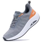 QAUPPE Womens Walking Shoes with Arch Support Athletic Orthotic Sneakers for Women Foot Pain Relief, B-grey, 7.5
