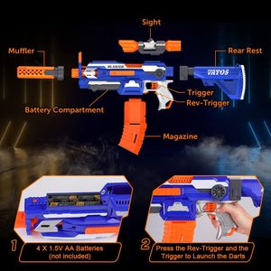 VATOS Electric Foam Blaster Toy Gun – Battery Powered Soft Dart