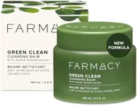 Farmacy Makeup Remover Cleansing Balm - Green Clean Waterproof Makeup Remover + Oil Based Cleanser - Newly Formulated Double Cleanser with Plant Based Waxes + Upcycled Moringa (100ml)