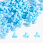 1300 Pcs Acrylic 10mm Plastic 3-Sided Kandi Tri Beads Tri-Shaped Beads Bone Beads Bulk for Wreath Candy Cane Beads Rainbow Holiday Tree Decorations Bead Ornament Jewelry Making Kit (Opaque Blue)