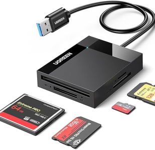 UGREEN USB 3.0 Lecteur de Carte SD Micro SD TF CF MS 4 en 1 Adaptateur Compact Flash 5Gbps Transfert Rapide Simultané à 4 Cartes pour Windows MacOS Linux ChromeOS Appareil Photo, Long Câble 50CM