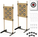 KNINE OUTDOORS Shooting Target Stand for Outdoors, Durable Paper Target Holder with Stable Adjustable Base for Paper Shooting Targets Cardboard Silhouette, H Shape, USPSA/IPSC, IDPA Practice, 2 Pack