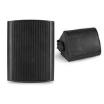 Power Dynamics Black 4" Wall Speakers Pair Weatherproof Outdoor Garden Terrace Background Music