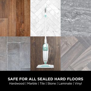 Shark Steam Mop – White/Green, Lightweight Floor Cleaner