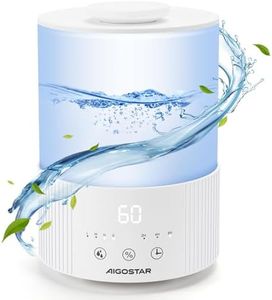Aigostar Misty Humidificador de aire de 2,5 L, difusor de aceites esenciales, temporizador 8 horas, modo reposo y apagado automático, 2 niveles nebulización, iluminación LED 7 colores