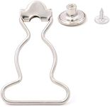 Amanaote 1" Inside Bottom Width Silvery Dungaree Fastener Overall Clip Suspender Buckle with Screw Button Pack of 6 Sets