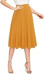 Janak 'n' Masaaya Women's A-Line Knee Length Skirt, Side Pockets (Yellow)