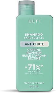 Ulti Paris Shampooing Anti chute - sans sulfate - 300ml - Caféine Romarin Huile d'argan Biotine - 71% de réduction de chute - fabriqué in France
