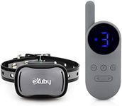 eXuby - Tiny Shock Collar for Small Dogs 5-15lbs - Smallest Collar on The Market - Sound, Vibration, & Shock - 9 Intensity Levels - Pocket-Size Remote - Long Battery Life - Water-Resistant - Gray