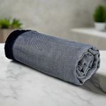 HEELIUM 100% Bamboo Bath Towel | Ultra Soft & Lightweight | Highly Absorbent & Fast Drying Turkish Towel for Bath | Skin-Friendly Towel for Men & Women | 150 x 75 cm | Pack of 1 - Navy Blue