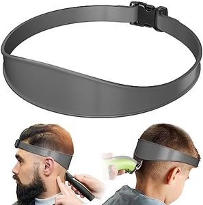 AOMGD Adjustable Hair Trimming Guide and Neckline Shaving Template,DIY Self Haircutting System, Shaving and Keeping a Clean and Straight Neck Hairline,Easy Use Tool Soft Portable (Grey)