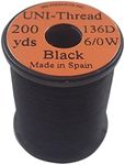 TIEMCO Fly Tying UNI Uni-Thread, 6/0, 200 Yards, Black