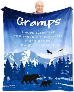 Jnufoju Gramps Gifts Throw Blanket 60 X 50 Inch, Birthday Gifts for Gramps from Grandkids, Gramps Gifts from Grandchildren, Grandpa Gift from Grandson Granddaughter