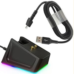 La base de carga con un cable de carga USB de 4,9 pies se adapta al ratón de juego Razer Naga pro/Death Adder/Basilisk/Viper ultimate, con base magnética con indicador de Estado de carga