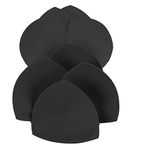 D Club SERMICLE Bra Pad Inserts 4 Pairs, Bra Pads Sewn Padded for Sports Bra A/B or C/D,D/E Cup Beige or Black, White Optional, Dark Black, A/B