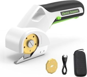 EXPEDMAN 2026 NEW 4V Cordless Electric Cutting Tools, Cardboard Cutter with 2 Titanium Metal Blade Accessories, Safety Lock, Rotary Cutter for Cardboard, Metal-Cutting - Mist White
