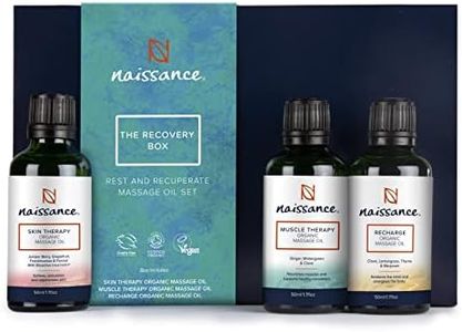Naissance Coffret Cadeau Huile de Massage Relaxante BIO The Recovery Box Kit - Set 3 x 50ml Huiles Chauffante Naturel - Apaisante Soins Musculaire - Femme et Homme Aromathérapie Bien Être Original