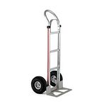 Magliner HMK112UA4 Aluminum Hand Truck, Horizontal Loop Handle with Brace, 18" x 7-1/2" Aluminum Diecast Nose Plate, 500 lb Capacity