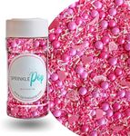 Let's Go Party Sprinkle Mix | Made In USA By Sprinkle Pop| Pink White Fuchsia Sprinkles With Pink Diamonds Shoes Handbags Heart Wafer Paper| Girl Themed Sprinkles For Cupcakes Donuts Cakes Cookie, 4oz