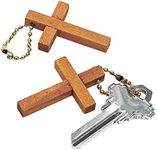 Wooden Cross Keychains (48 Pack)