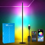 TOCLL Smart Floor Lamp, Music Sync Color Changing LED Corner Floor Lamp,RGB Full Spectrum with 16 Million Colors- APP Control,IR Remote Control 61.4" Tall Power Supply via USB Connection