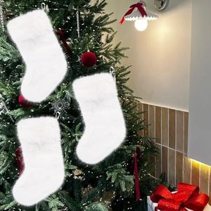 HAOAN 3 PCS Faux Fur Christmas Stockings Hanging Decorations Candy Gift Bags for Fireplace Decor Xmas Ornaments