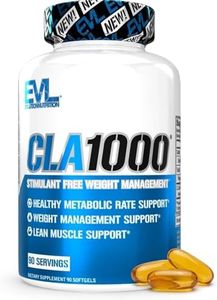 Evlution Conjugated Linoleic Acid CLA Supplement Nutrition Lean Muscle Mass Builder & Fat Burner for Men and Women - Stimulant-Free Safflower Based CLA 1000mg Blend Per Serving (90 Servings)