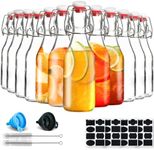 Set of 12 Swing Top Glass Bottles 8 oz,Beer Bottle with Flip Top Glass Bottles Brewing Bottles,Glass Bottle with Airtight Caps For Home Brewing Kombucha,Kefir,Vanilla,Beer,Beverages,Soda