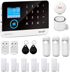 YBJ 16-Piece-Kit WiFi Alarm System for Home Security, DIY 4G Smart Home Security System, Wireless Home Alarm System with APP Control, Motion Detector, Door Window Sensor, Siren,Work with Amazon Alexa