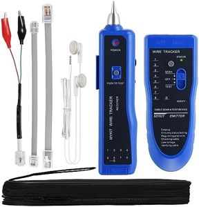 (Blue) - Multi-function Network Cable Tester RJ45 RJ11 Wire Ethernet Tracer Remote Toner Tool Kit with Bag Probe Audio Tone for LAN CAT5 CAT6 Tracker Underground Telephone Line Finder Speed Cheque Home Repair