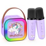 Dromlag Karaoke Machine 2 Microphones, Unicorn Gifts for Girls Birthday Presents Toys for 3-12 Year Old Girls Kids Microphone Gifts for 3-10 Year Old Girl Toys Age 3-12 Birthday Gifts for Girls