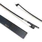 MI&VI NEW Professional Carbon Fiber Cello Bow (Full Size 4/4) in Black with FREE Bow Case and Ebony Frog | Silver Winding Mount | Well Balanced | Perfect Weight |Premium Mongolian Horse Hair