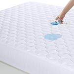 Utopia Bedding Quilted Fitted Waterproof Mattress Protector, Machine Washable Mattress Cover Stretches up to 38 CM Deep (White, Super King - 180x200cm)