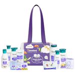 Himalaya Happy Baby Gift Pack with Maternity Bag - Pack of 13 with Free Towel & Powder Puff - Soap, Lotion, Powder, Oil, Wipes, Cream, Shampoo and Much More