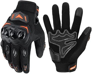 KEMIMOTO Motorcycle Gloves for Men, Touchscreen Cycling Gloves for Outdoor Sports On-Road/Off-Road/Mountain Motorcycle Motorcross Motorbike Dirt Bike Bicycle Racing ATV UTV, XL, Orange